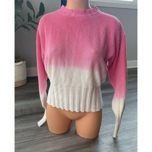 Whisper By Brodie Pink White Ombre Sweater XS Silk